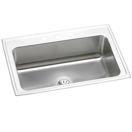 Elkay Lustertone Stainless Steel 33 X 22 X 10 Single Bowl Top Mount Sink With Perfect Drain DLRS332210PD4